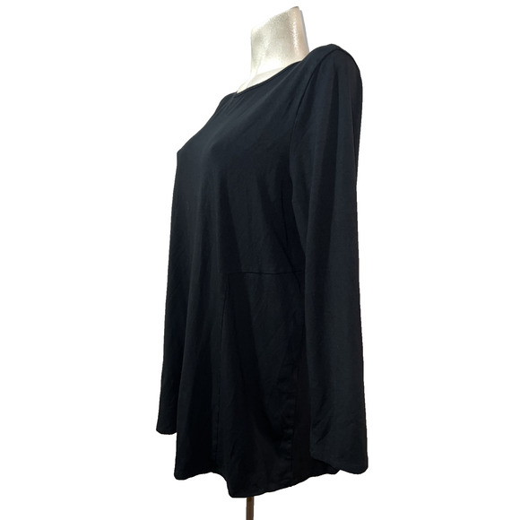J. Jill Wearever Collection Top Size XL Black Long Sleeve Knit Tunic Shirt - Picture 4 of 10